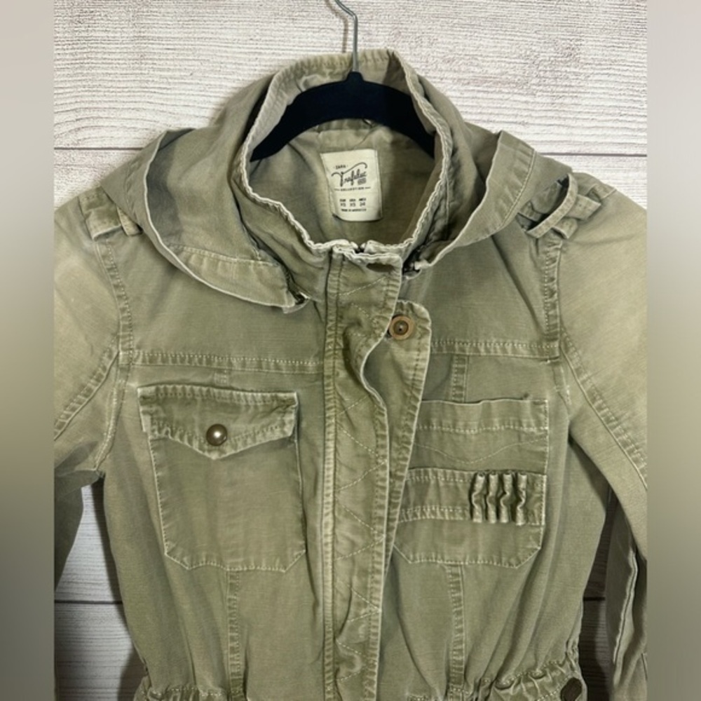 Zara Trafaluc Full Zip Light jacket - Moss‎ Green Size XS Pockets